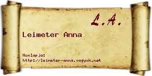 Leimeter Anna névjegykártya